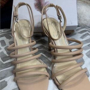 Jessica Simpson Nude Strappy Heels